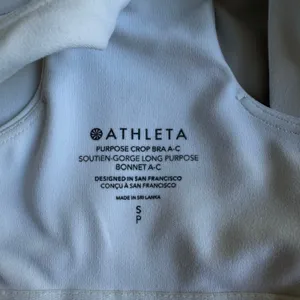 Athleta White Purpose Crop Longline Sports Bra thumbnail 5