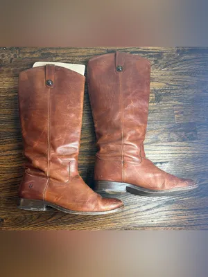 Frye Melissa Button Tall Riding Boots 77167 Cognac Brown Leather Women’s 8.5 B‎ thumbnail 5
