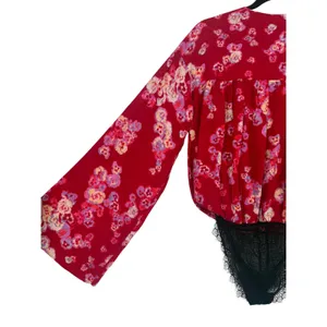 NWT Free People Intimately Forties Feels Floral Tie Front Lace Bodysuit Size Med thumbnail 14