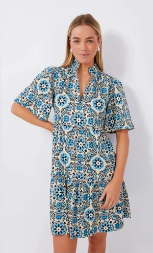 Tuckernuck Golden Medallion Crawford Dress blue and khaki size Small thumbnail 1