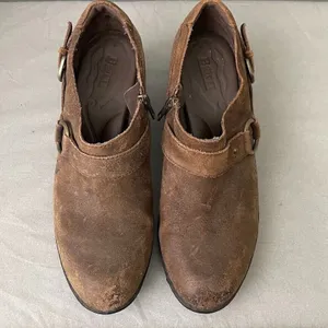 Born Booties Size 9.5 Distressed Brown Harness Western Cowgirl Boho Grunge Heels thumbnail 6