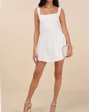 Lulus Roetta mini dress white graduation size M thumbnail 2