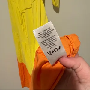 Scoop NYC Mason‎ one shoulder color block midi dress orange yellow size medium thumbnail 8
