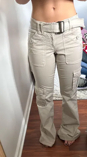 Garage Cargo Flare Tan Pants thumbnail 1