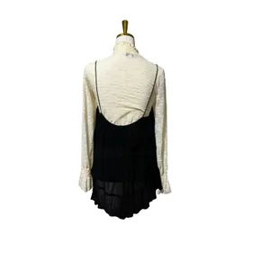 Free People Intimately Black Tiered Ruffle Cami Tank Top Size Medium thumbnail 5