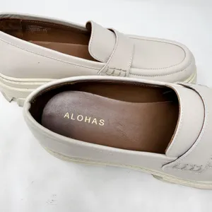 [Alohas] Cream Trailblazer Chunky Heel Penny Loafers Genuine Leather Sz 10 EU 40 thumbnail 10