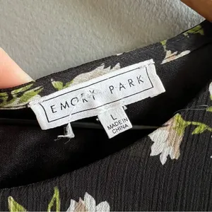 ASOS Emory Park Dark Ditzy Floral Print Maxi Dress Size Large Long Sleeve thumbnail 3