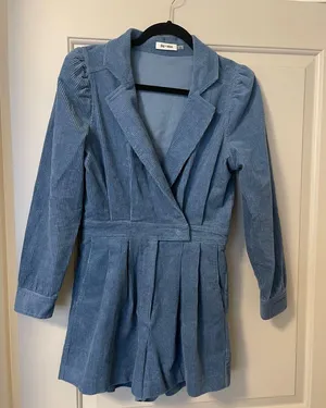 Corduroy Romper, Blue thumbnail 5