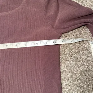 Lululemon Ribbed Long Sleeve Bodysuit Women XS/S Brown Good Espresso Scoop Neck‎ thumbnail 4