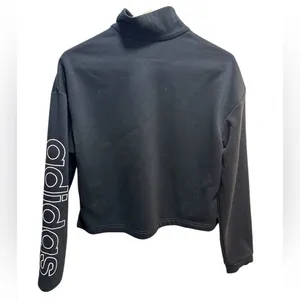 Adidas Black and white Quarter-Zip Pullover long sleeve crop top thumbnail 2