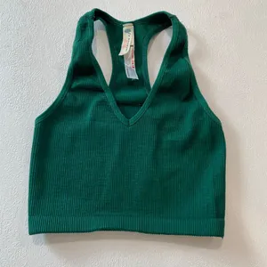 Free People FP Movement XS/S Green Ribbed V Neck Racerback Crop Top Bra thumbnail 2
