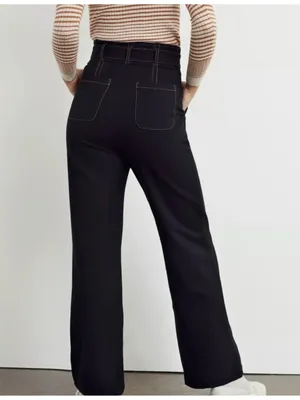 Maeve Anthropologie Irina Relaxed Ponte Black Wide Leg Pants Size 8 thumbnail 2