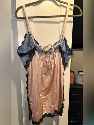 NWT Free People On The Rise Mini Slip Dress- Pink Seasalt Combo $98 MSRP thumbnail 7