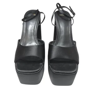 MNG Mango Women's Black Platform Ankle Strap High Heels Maxi Sandals Size 7.5 thumbnail 2