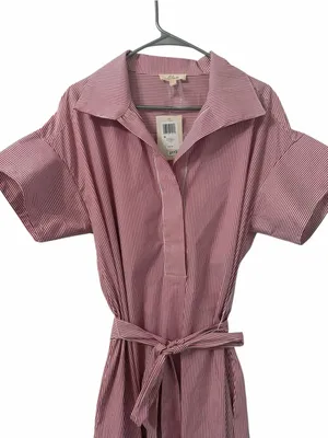 Elan Red & White Stripe Short Sleeve Midi Dress(Size Large) thumbnail 6