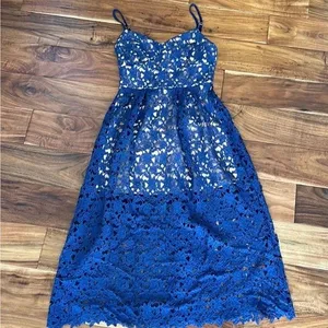 Revolve Blue Lace Dress thumbnail 4