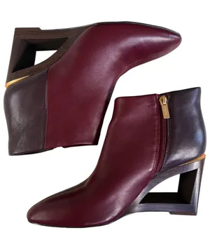Like New Liverpool Leather LAZ Open Wedge Ankle Boots Size 10 thumbnail 1