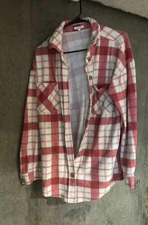 Maurices Pink and White Flannel thumbnail 1