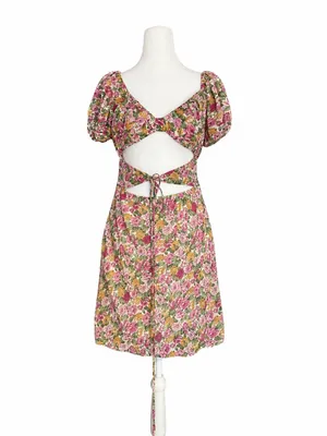 NWT Princess Polly Nakita Mini‎ Dress Pink Floral Smocked Cutout US 12 / AU 16 thumbnail 2