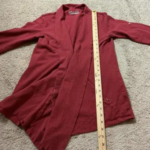 Royal Robbins Granola Girl Women’s S‎ Red Open Cardigan Sweater Organic Cotton thumbnail 8