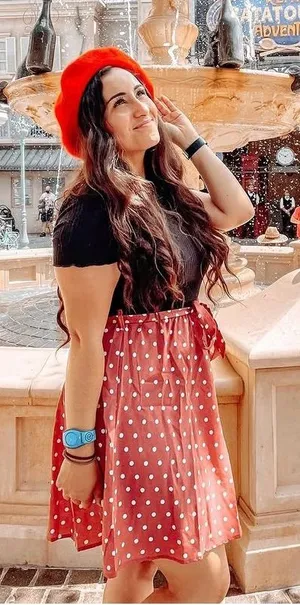 SHEIN Red Polka Dot Tie-Waist Skater Skirt thumbnail 1