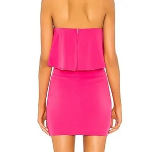 Aritzia Superdown Off The Shoulder Mini Dress Size Small Pink Barbiecore Party thumbnail 3