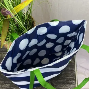 Kate Spade X Clinique Blue & White Striped Tote Beach Shopping Travel Bag thumbnail 3
