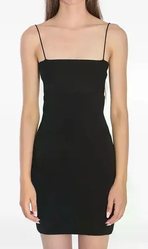 T by Alexander Wang Solid Black Cami Slip Bodycon Jersey Mini Dress Size XS thumbnail 1
