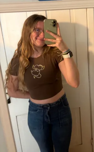 Y2K Alab Zumiez brown heart gem crop top thumbnail 1