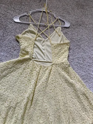 Kimchi Blue Urban Outfitters Lace fit flare halter Mini Dress Open Back Fairy sz 10 thumbnail 6
