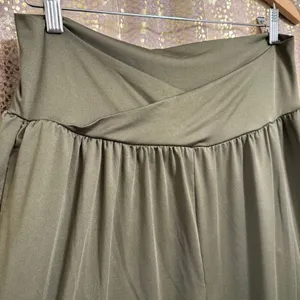 TARSE Olive Green Comfy Crossover Waist Stretchy Lounge Pants XL thumbnail 4