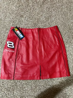 Dale Earnhardt Jr Red Leather Mini Skirt thumbnail 2