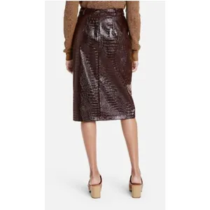 Rachel Comey X Target Dark Brown Faux Leather Snake‎ Knee Length Pencil Skirt 2 thumbnail 2