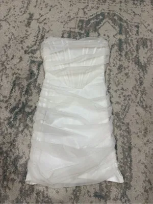 Superdown Sonya Bustier Mesh Dress Ivory Strapless Ruched Mini Medium thumbnail 3