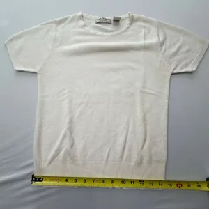 Carolyn Taylor Essentials White Short Sleeve Crew Neck Acrylic Knit Sweater thumbnail 9