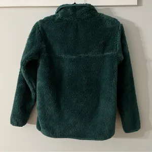 Woman's Eddie Bauer Plush Fleece 1/4 Snap Teal Pullover Size XS thumbnail 6