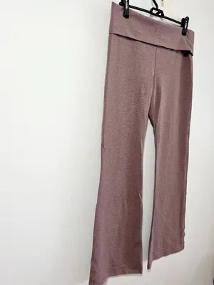Victoria's Secret PINK All-Day Foldover Flare Leggings -Cocoa Heather - Size L.R thumbnail 3
