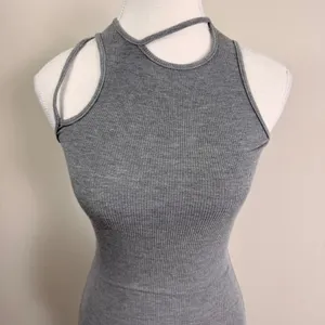 SKIMS Soft Lounge Rib Cutout Nightgown Heather Grey XXS Sleeveless Maxi Dress thumbnail 5