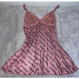 BEBE Pink Slip Dress Y2K 2000s juniors XL thumbnail 2