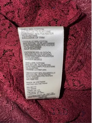 NWT Free People Burgundy Lace Long Sleeve Top M thumbnail 16