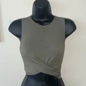 Divided 5 for $20 tops sale Olive green draped hem top thumbnail 1