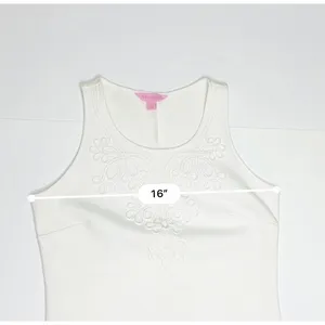 Lilly Pulitzer Foster‎ Pique Textured Cotton Shift Dress SMALL White Embroidered thumbnail 6