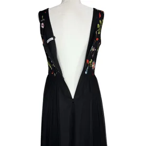Vissavi Vintage Y2K 8 Tulle Illusion Mesh Dress Embroidered Floral Semi Formal‎ thumbnail 6