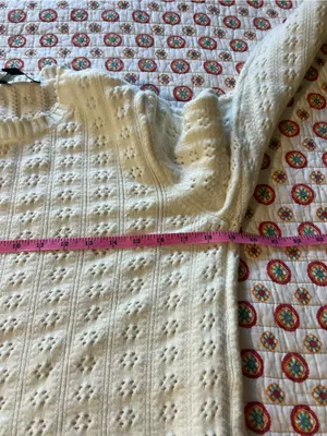 EUC Ann Taylor Cozy Pointelle Ivory Sweater size large retails $60 thumbnail 8