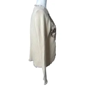 Vintage Coldwater‎ Creek Large Cardigan Sweater Festival Boho Ruffle Bead Earthy thumbnail 6