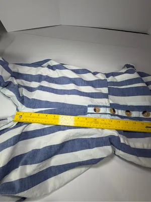 Japna Blue and White Vertical Stripe Wide-Leg Jumpsuit thumbnail 8