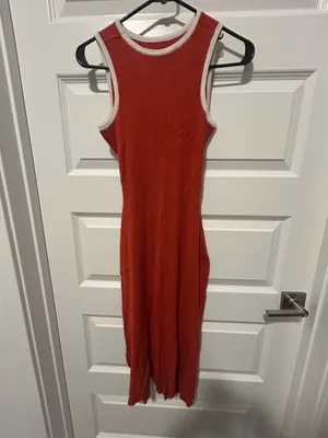 Orange midis dress with cutout Size M thumbnail 4