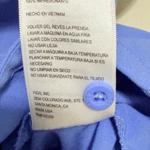 FIGS Montex Scrub Top Women's Size Small in Ceil Blue Mock Neck Pockets Oversize thumbnail 6