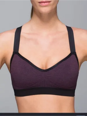 lululemon athletica Plum and Black Support Bralette thumbnail 1