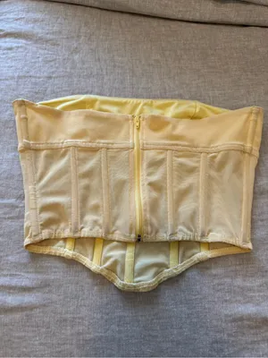 Edikted Butter Yellow Mesh Corset Top thumbnail 4
